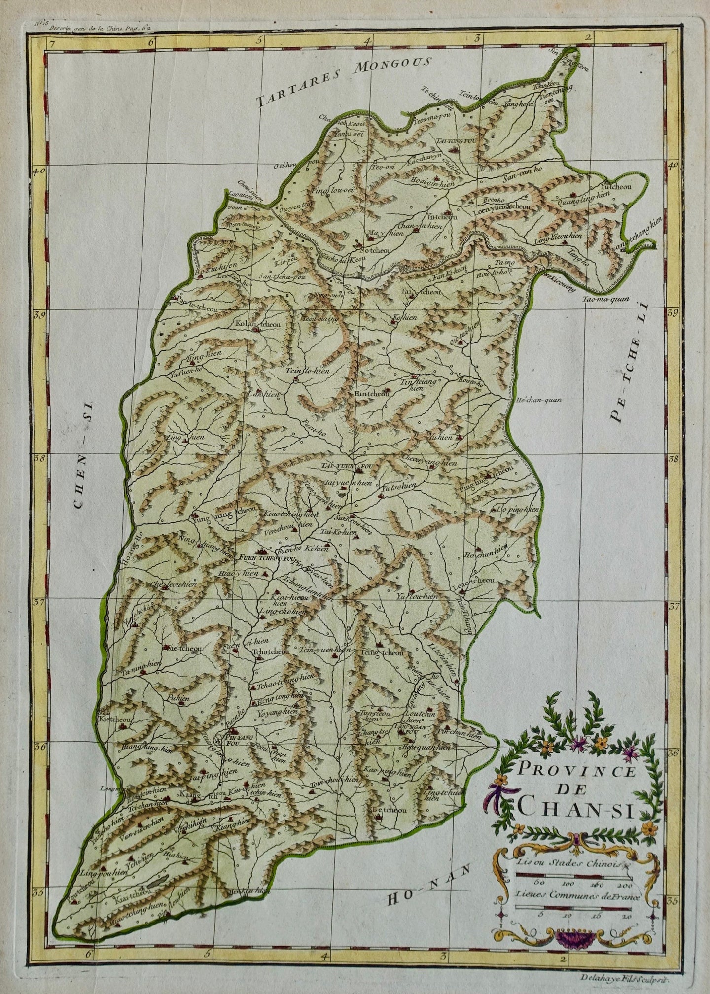 China Shanxi Province Taiyuan - Jean-Baptiste Bourguignon d’Anville - 1735