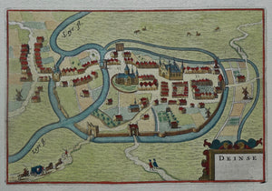 België Deinze Belgium Stadsplattegrond in vogelvluchtperspectief - J Blaeu - 1649