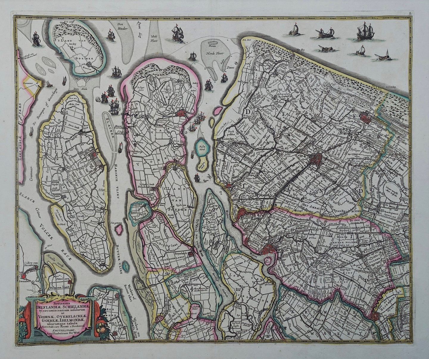 Delfland Schieland en Zuid-Hollandse eilanden - Frederick de Wit - ca 1684