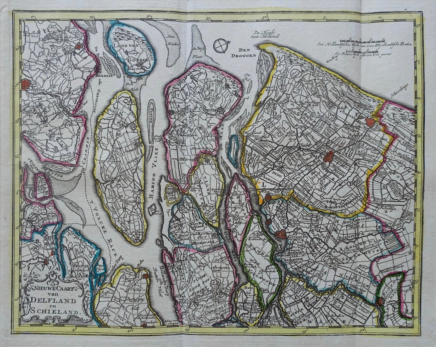 Delfland Schieland Zuid-Hollandse eilanden - H de Leth - 1740