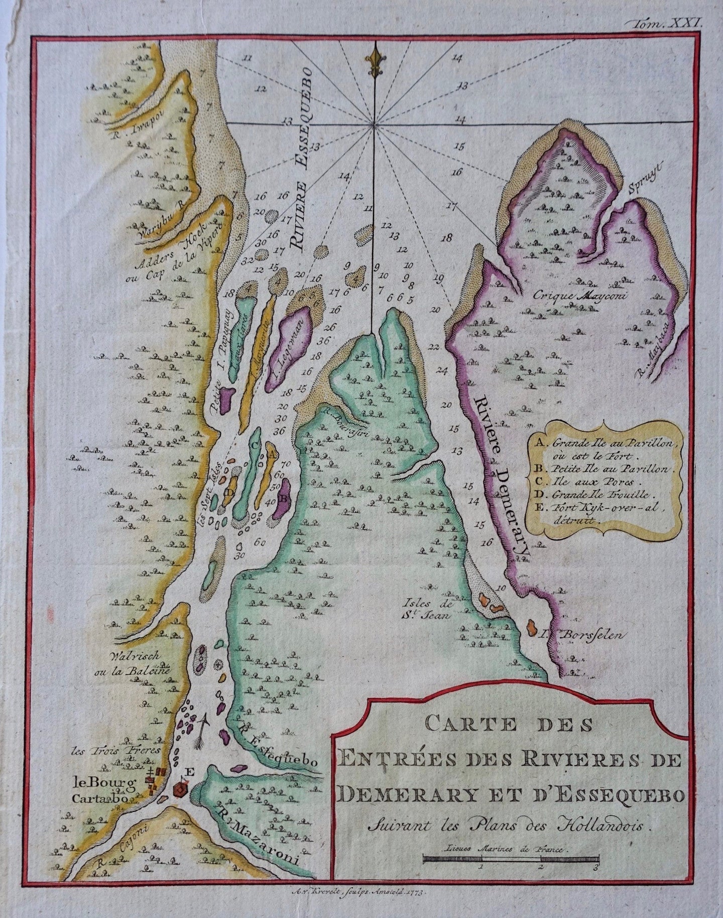 Guyana Essequebo en Demerary - JN Bellin / A van Krevelt - 1773