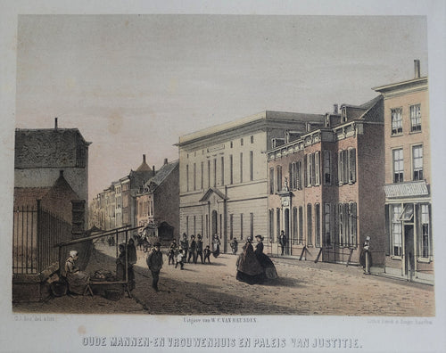 Den Bosch 's-Hertogenbosch Hinthamerstraat Bisschoppelijk Paleis Oude Mannen- en Vrouwenhuis - GJ Bos Emrik& Binger WC van Heusden - ca 1860