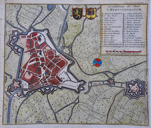 Den Bosch Stadsplattegrond 's-Hertogenbosch - I Tirion - 1740
