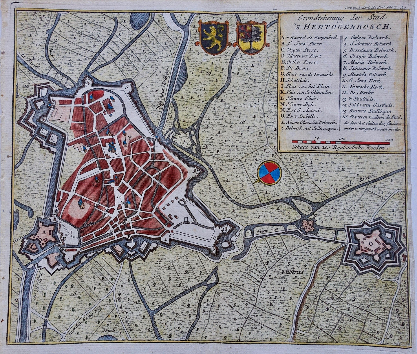 Den Bosch Stadsplattegrond 's-Hertogenbosch - I Tirion - 1740