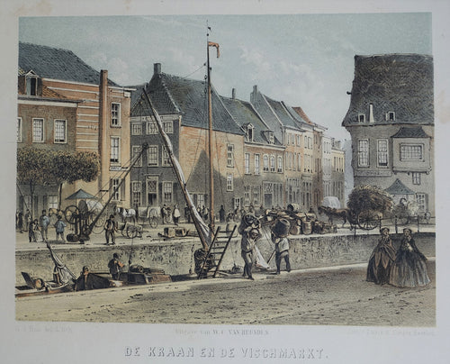 Den Bosch 's-Hertogenbosch Visstraat Kruisstraat - GJ Bos Emrik& Binger WC van Heusden - ca 1860