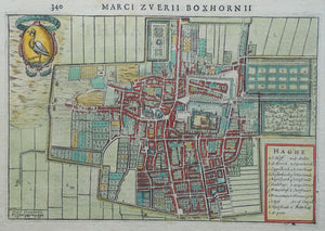 Den Haag Stadsplattegrond van 's-Gravenhage in vogelvluchtperspectief - M Boxhorn - 1634