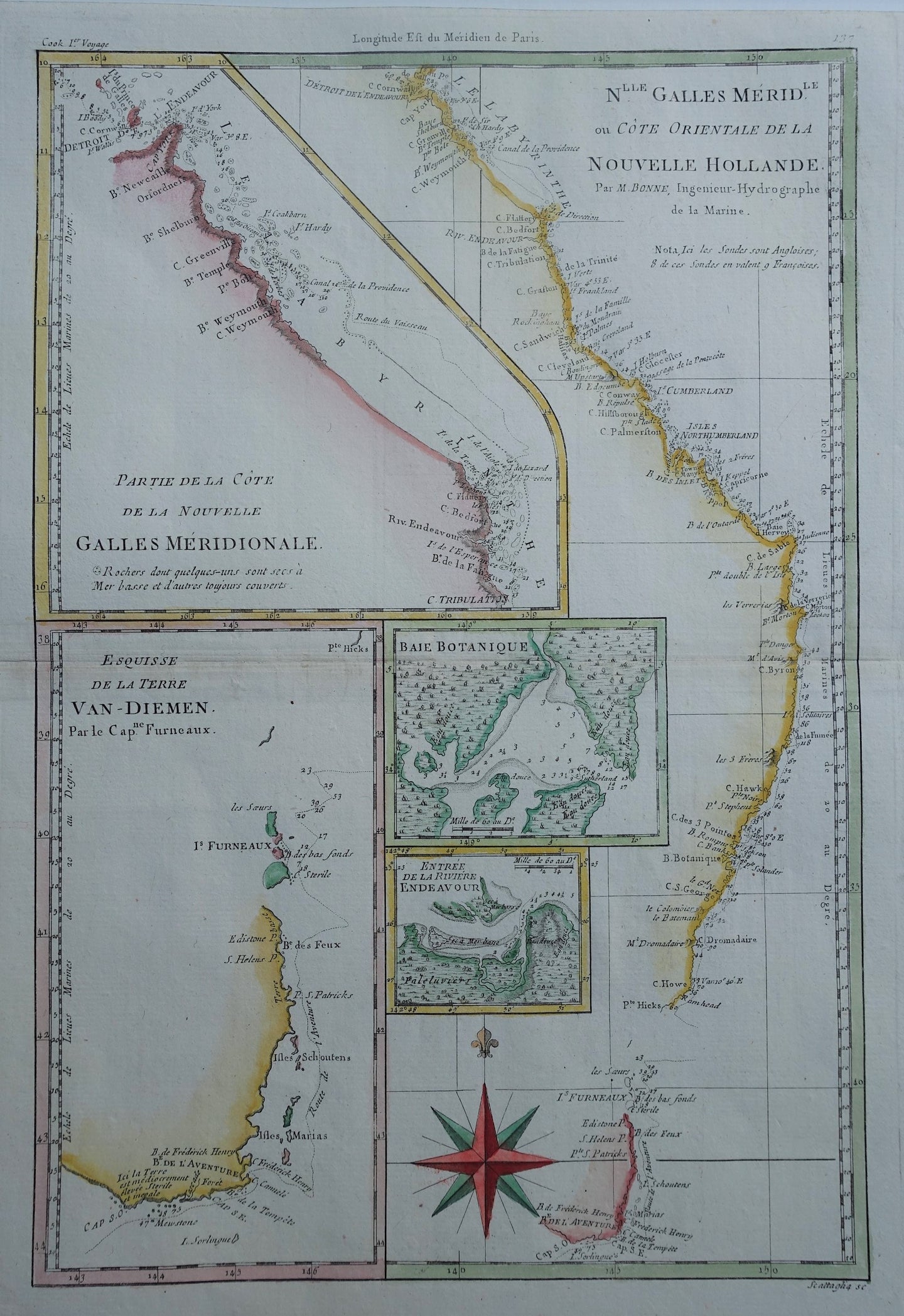 Australië Australia Queensland New South Wales Tasmania - Rigobert Bonne - 1788