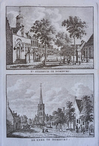 Domburg Stadhuis en kerk - KF Bendorp - 1793