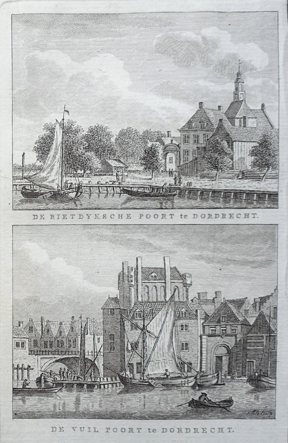 Dordrecht Rietdijkse poort en Vuilpoort - KF Bendorp - 1793
