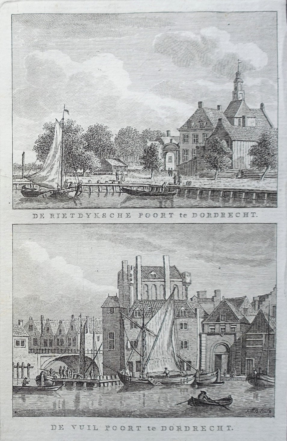 Dordrecht Rietdijkse poort en Vuilpoort - KF Bendorp - 1793