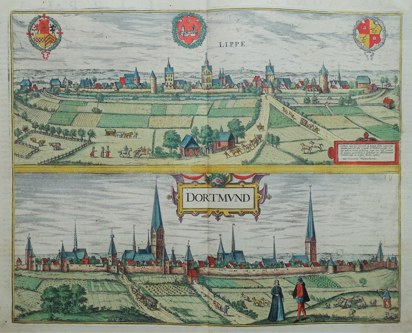 Duitsland Dortmund Lippstadt Germany - G Braun & F Hogenberg / J Janssonius - 1657