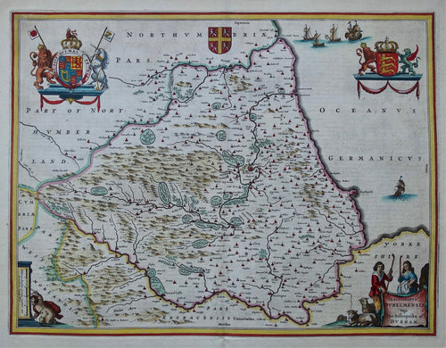 Engeland Durham British Isles - J Blaeu - 1662