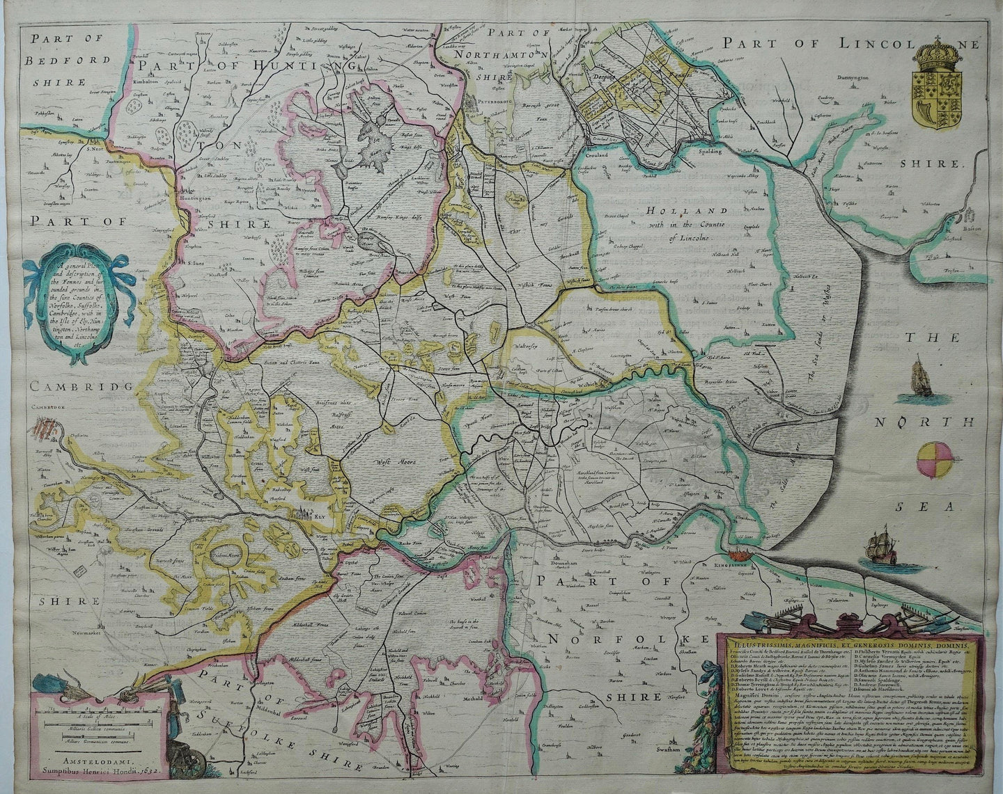 Britse Eilanden The Fens Fenlands British Isles - H Hondius - 1633