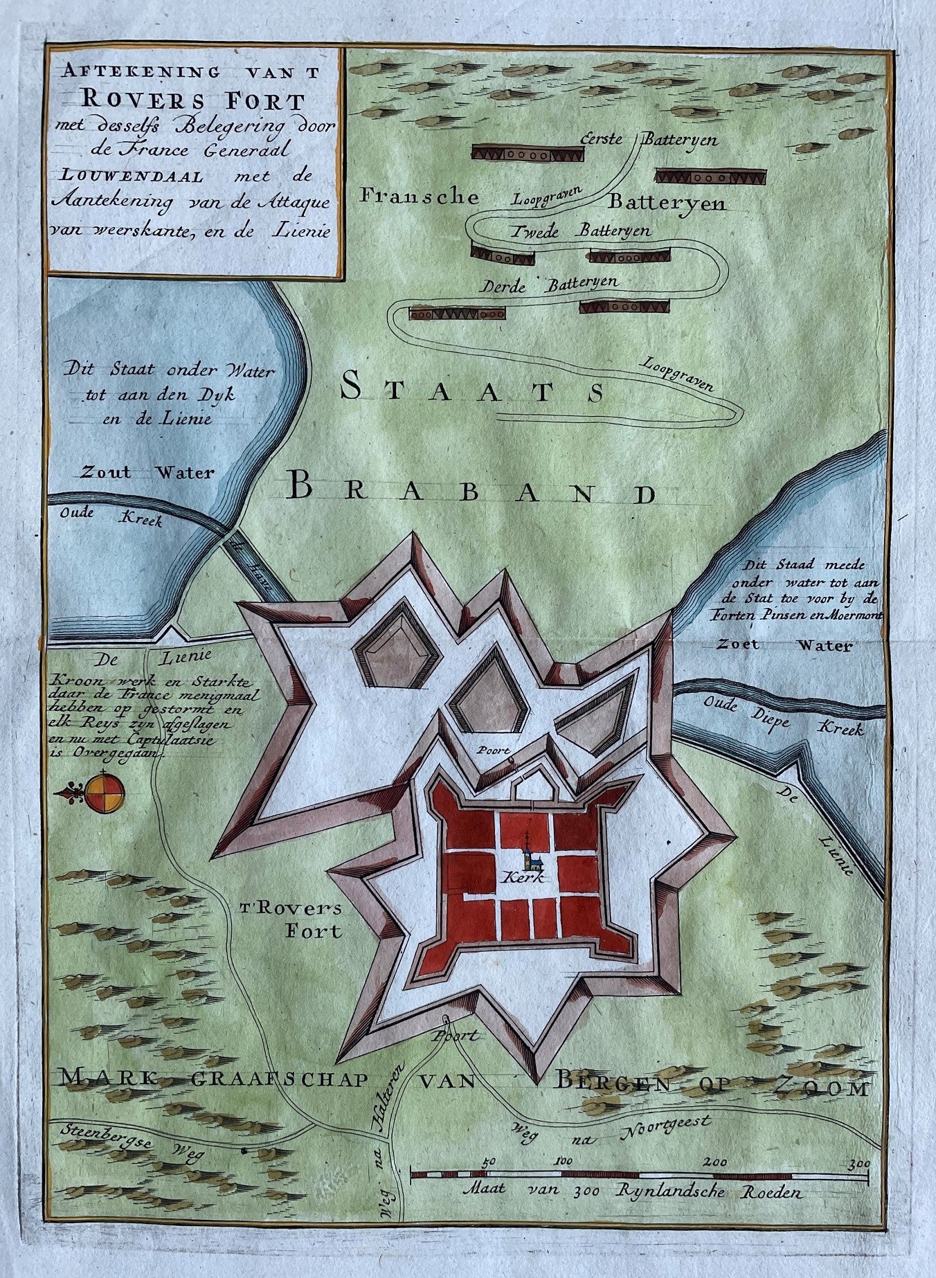 Bergen op Zoom Halsteren Fort de Roovere - Naar D Langeweg - circa 1748