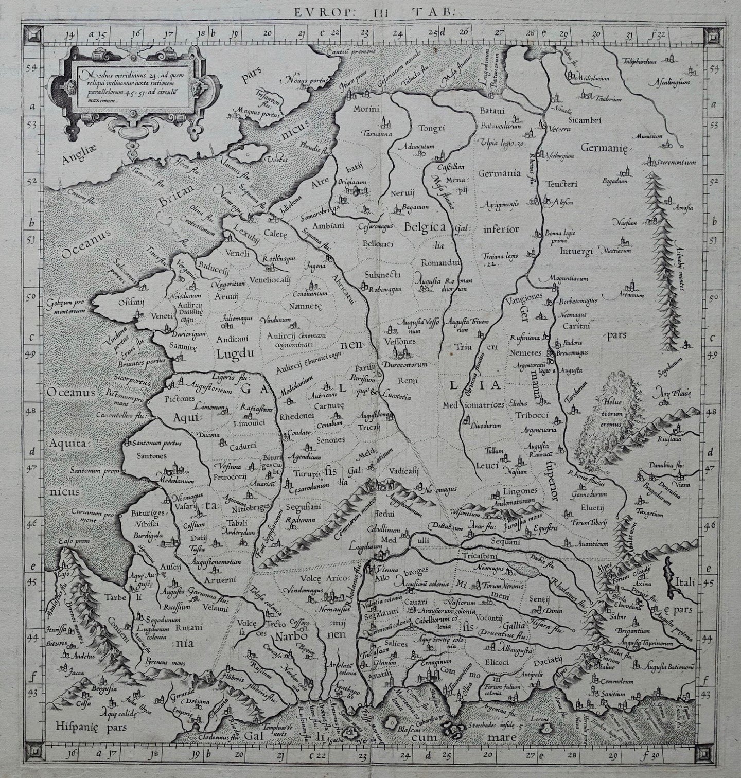 Frankrijk France Ptolemy map - C Ptolemaeüs / G Mercator - 1578