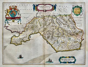 Wales Glamorgan British Isles - J Blaeu - circa 1659