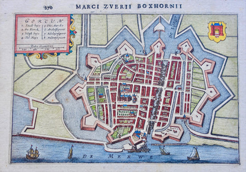 Gorinchem Stadsplattegrond Gorkum - M Boxhorn - 1634