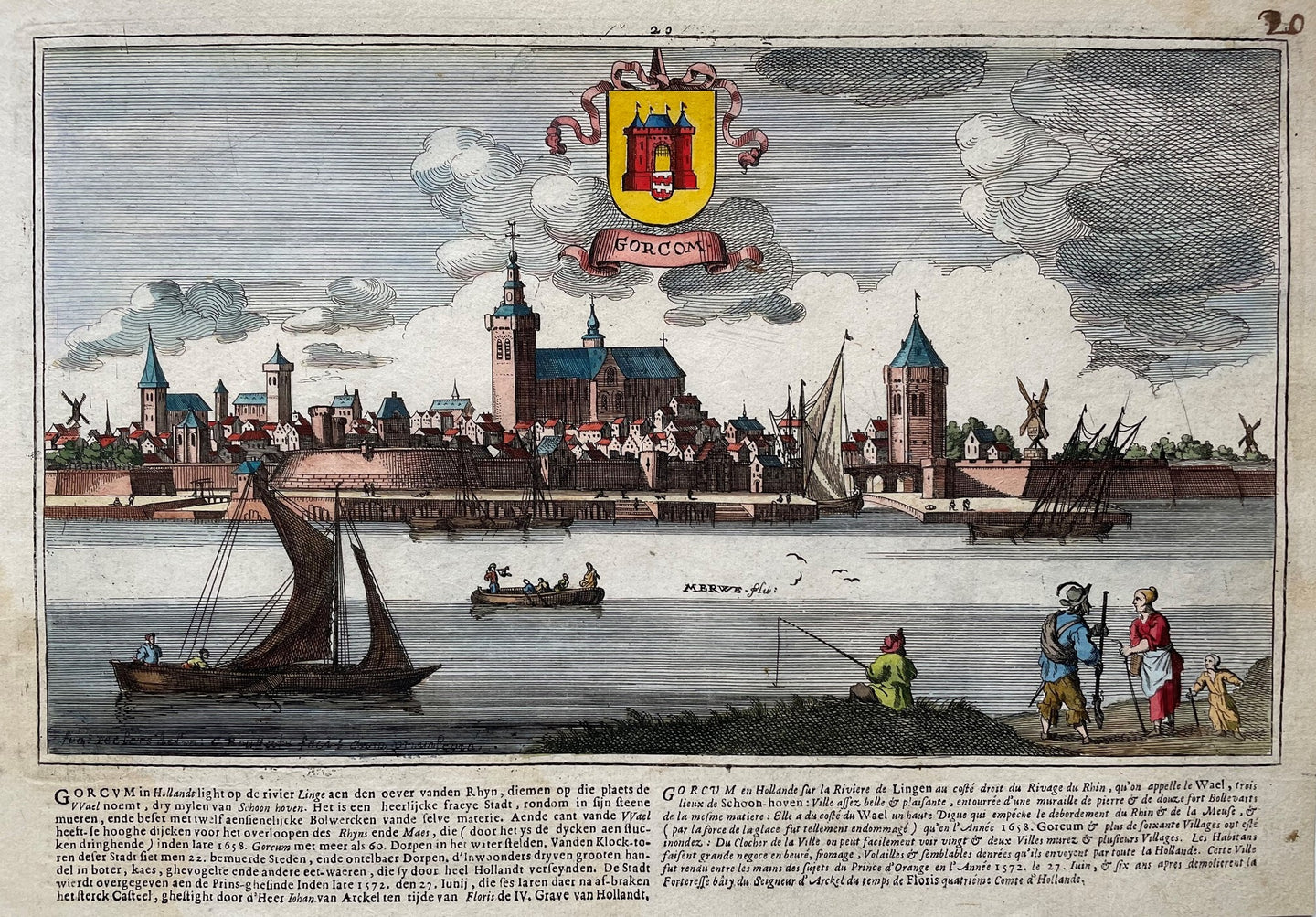 Gorinchem Gezicht op Gorkum - J Peeters & C Bouttats - 1674