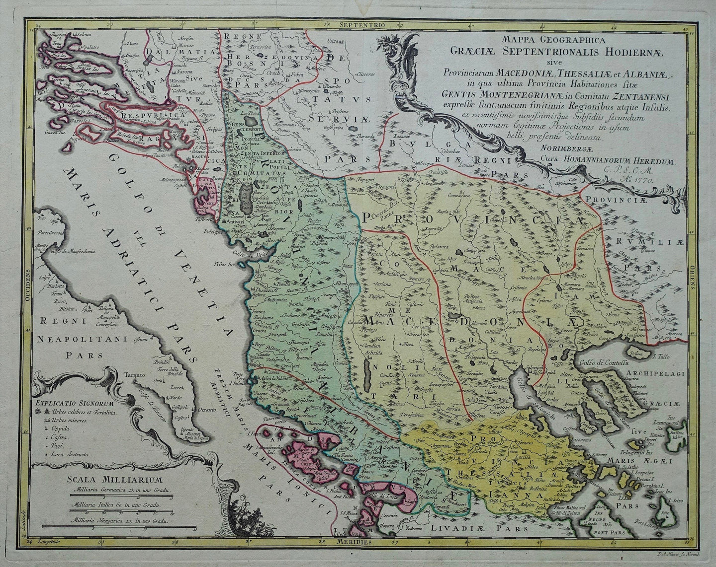 Griekenland North Macedonia Albania Greece - Homann Heirs - 1770