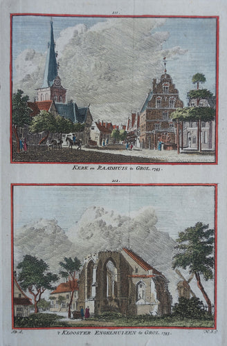Groenlo Kerk, raadhuis en klooster - H Spilman - ca. 1750