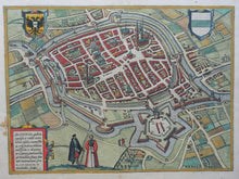 Afbeelding in Gallery-weergave laden, Groningen Stadsplattegrond in vogelvluchtperspectief - G Braun &amp; F Hogenberg - 1582