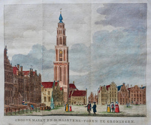 Groningen Grote Markt en Martinitoren - J de Groot - 1794
