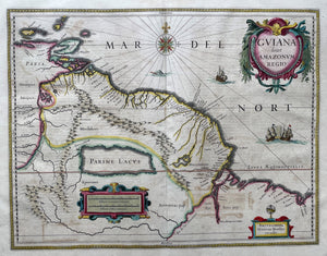 Zuid-Amerika Guyana's South America Guiana - H Hondius - circa 1640