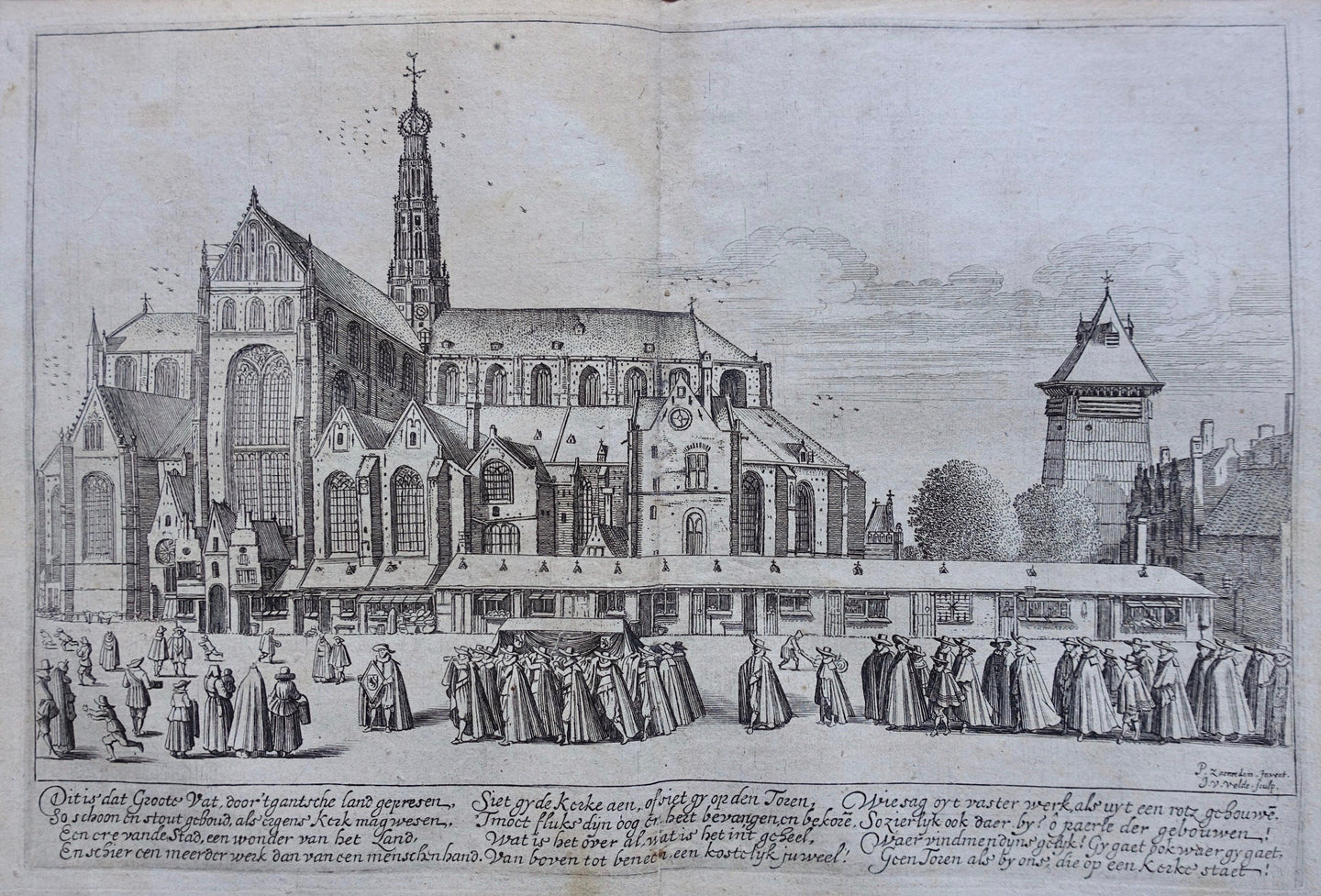 Haarlem Grote of St-Bavokerk - Jan van de Velde II - 1628