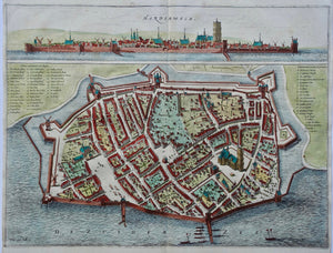 Harderwijk Stadsplattegrond - N Geelkercken / JI Pontanus - 1639
