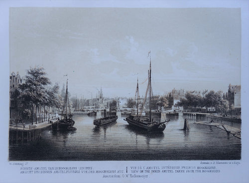 AMSTERDAM Amstel Gezien richting Magere Brug en Amstelsluizen - W Hekking jr/ GW Tielkemeijer - 1869