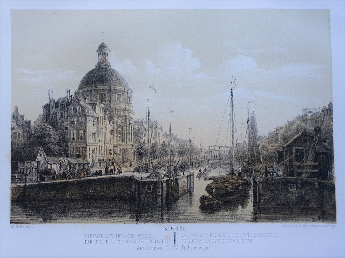 Amsterdam Singel Nieuwe Lutherse Kerk - W Hekking jr/ GW Tielkemeijer - 1861