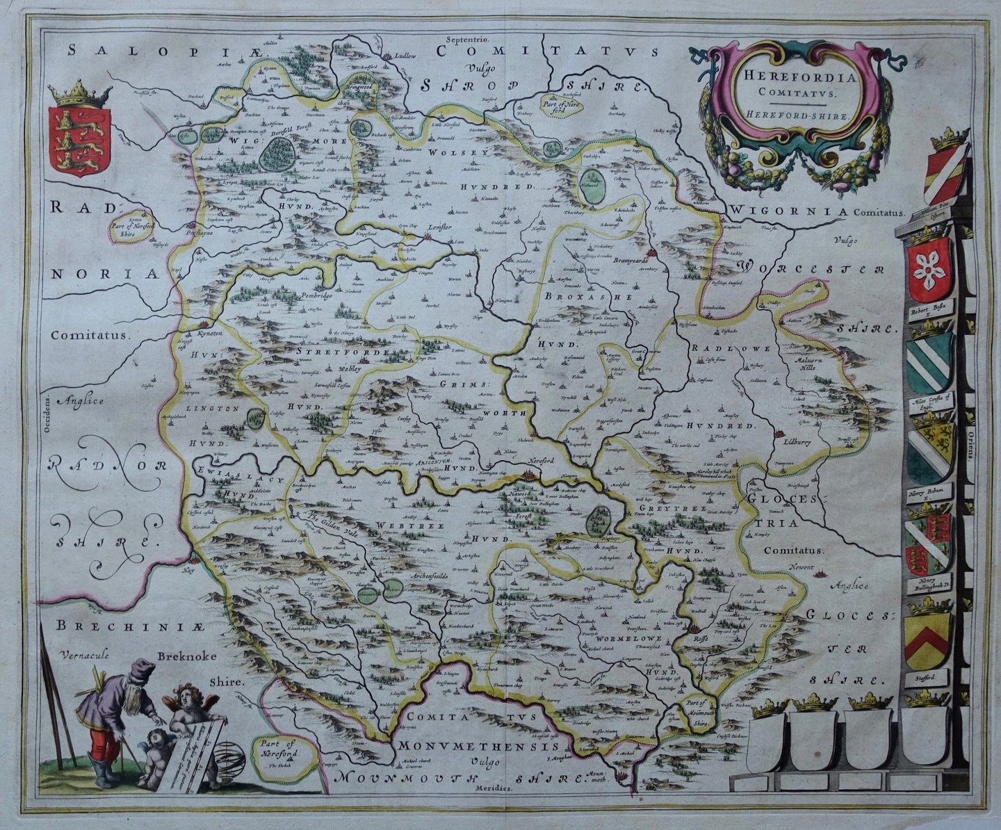 Engeland Herefordshire England British Isles - J Blaeu - ca 1646
