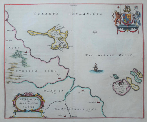 Engeland Holy Island Lindisfarne Farne Islands England British Isles - J Blaeu - 1662