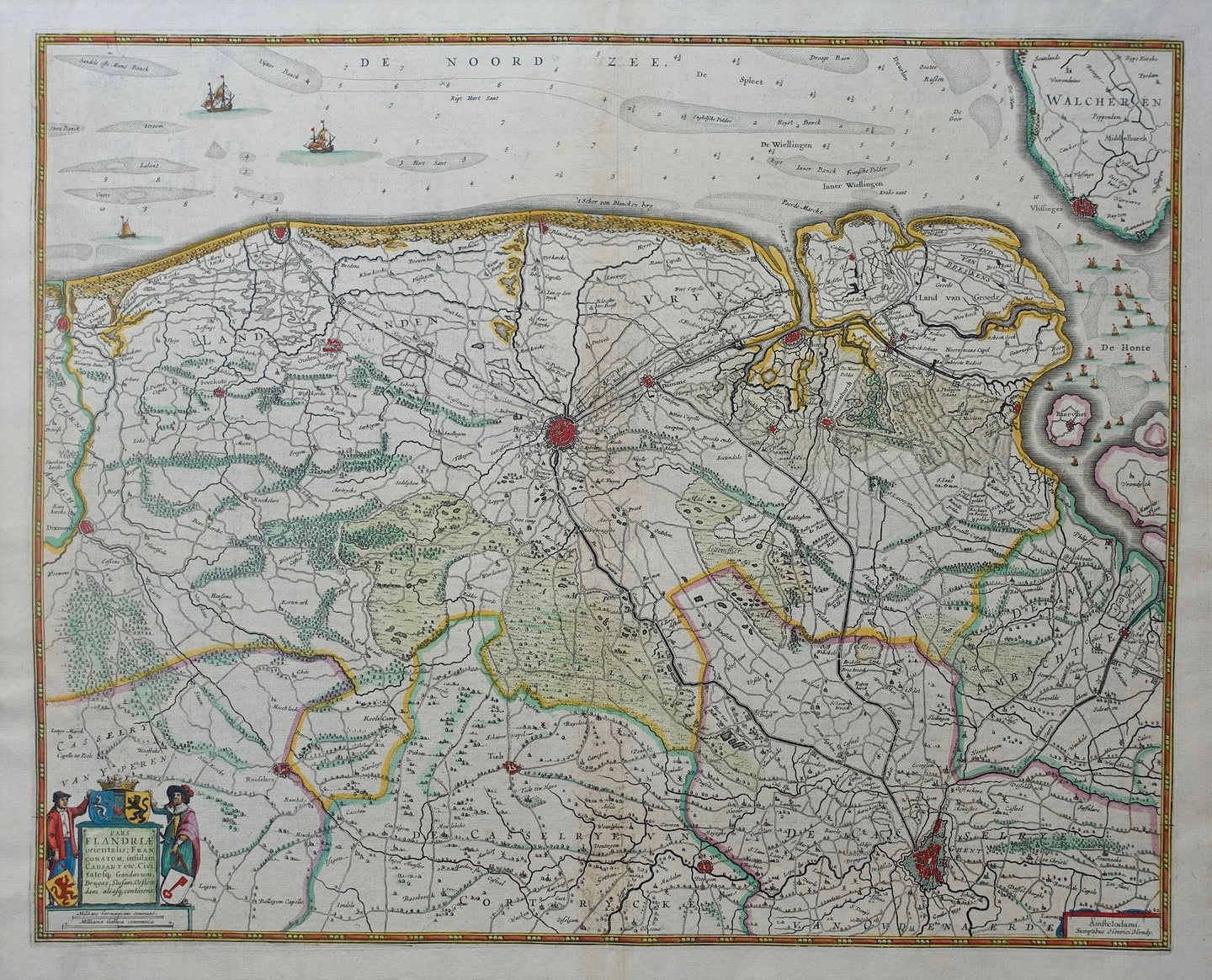 Zeeuws-Vlaanderen West Zeeuws-Vlaanderen België het Brugse Vrije - H Hondius - 1633
