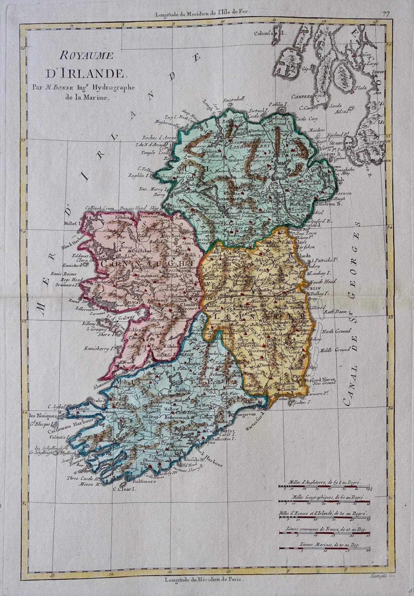 Ierland British Isles Ireland - Rigobert Bonne & Nicolas Desmarest - 1789