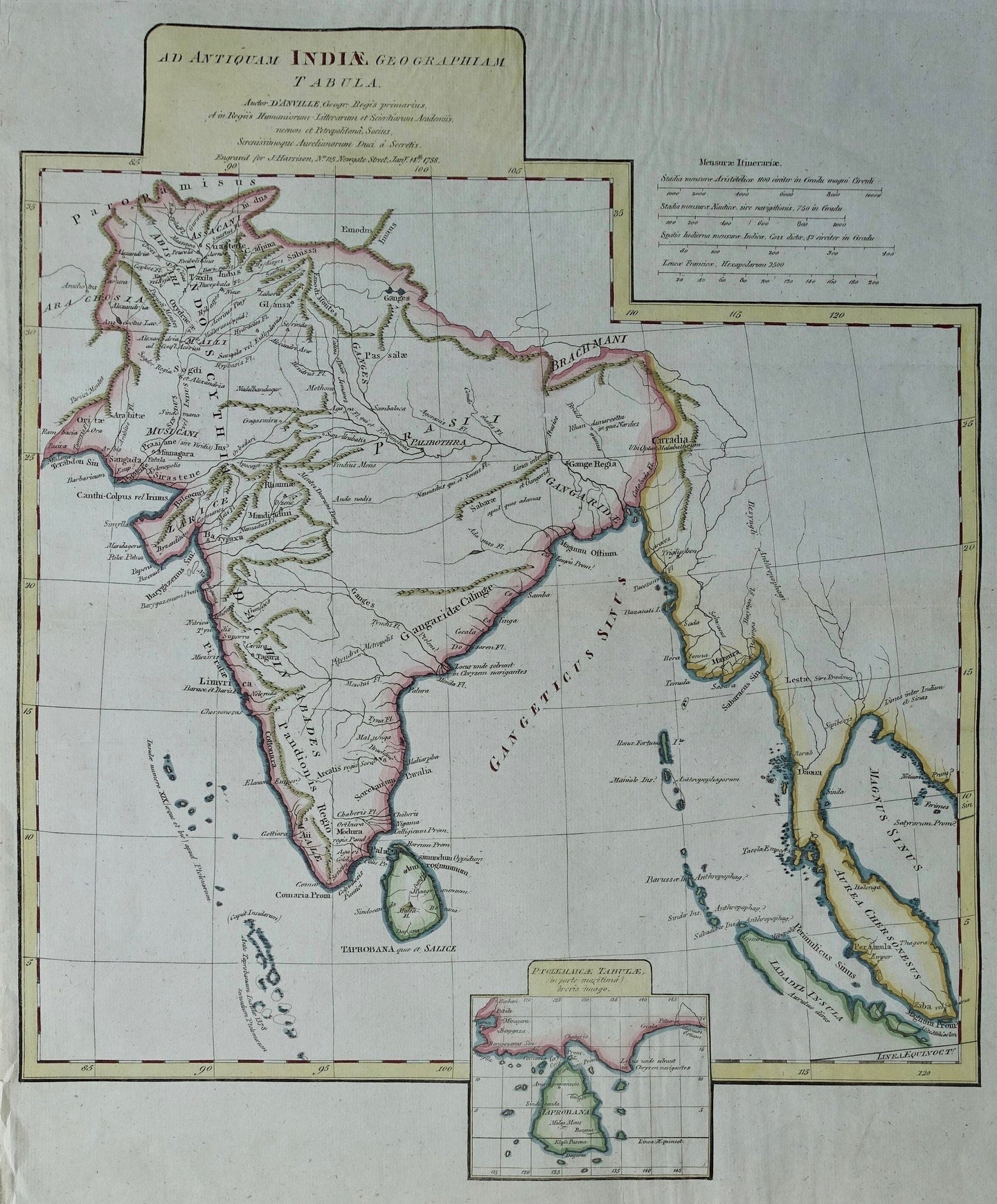 India Sri lanka Ceylon Maleisië Malaysia - JB d'Anville / J Harrison - 1788