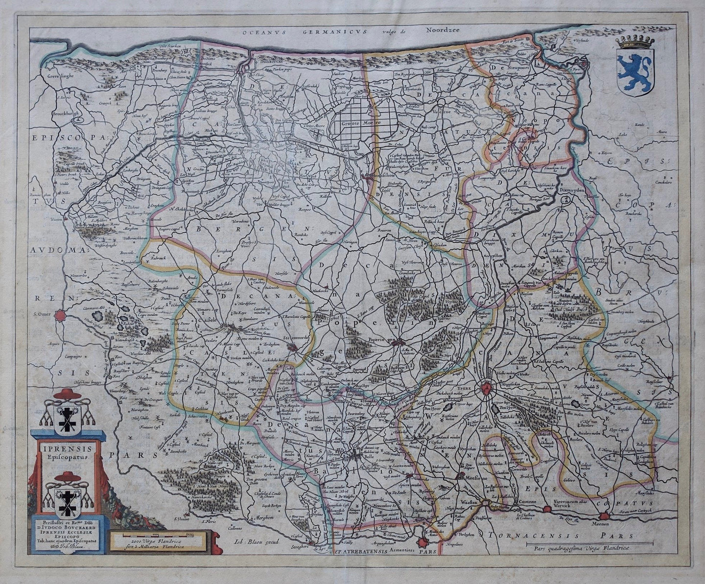 België Ieper Bisdom Ieper Belgium - J Blaeu - ca 1665