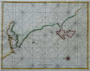Zuid-Afrika Zeekaart kust South Africa Coast - F Valentijn - 1724