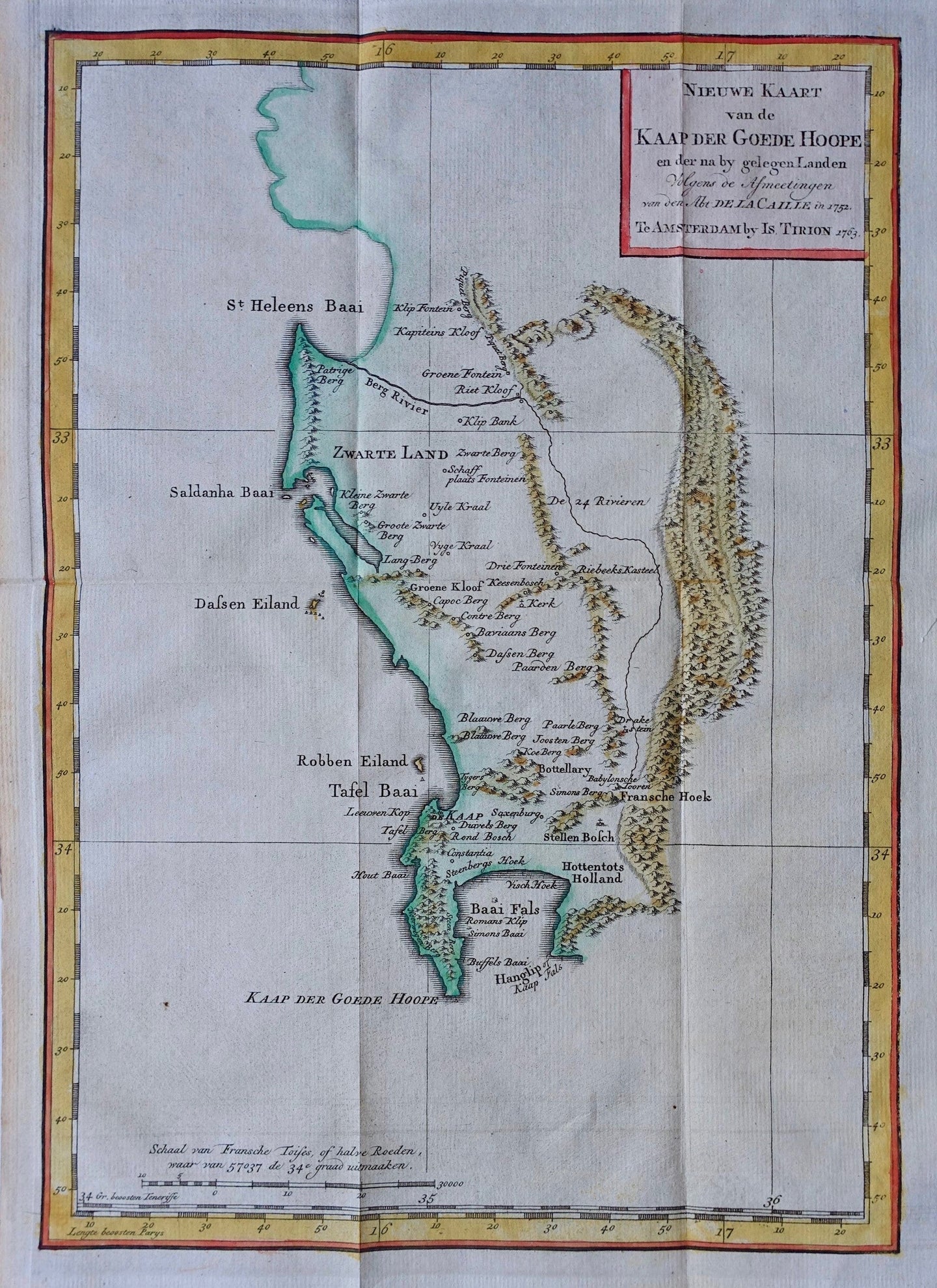 Zuid-Afrika Kaap de Goede Hoop - I Tirion - 1763