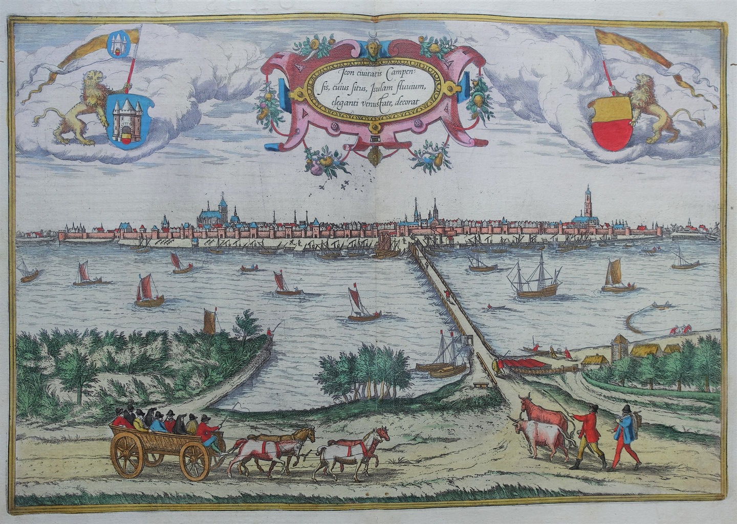 Kampen Aanzicht - G Braun & F Hogenberg / J Janssonius - 1657