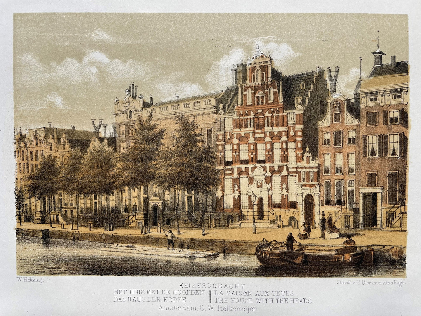 Amsterdam Keizersgracht Het huis met de hoofden - W Hekking jr/ GW Tielkemeijer - 1861