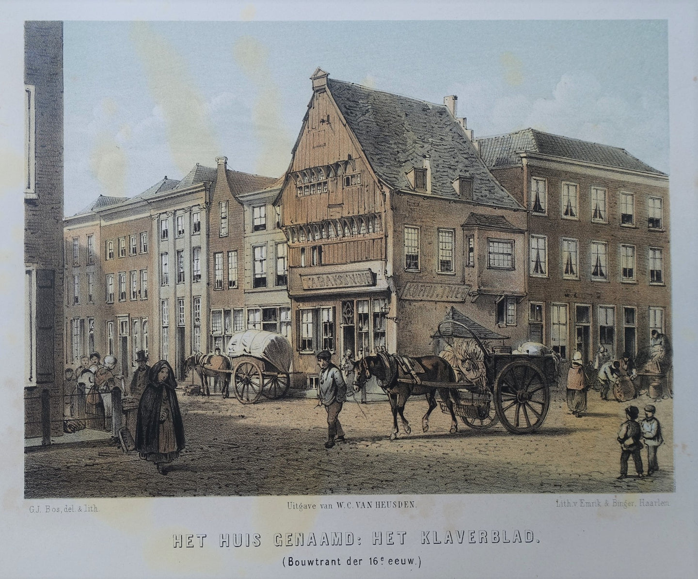 Den Bosch 's-Hertogenbosch Visstraat Huis Het Klaverblad - GJ Bos Emrik& Binger WC van Heusden - ca 1860