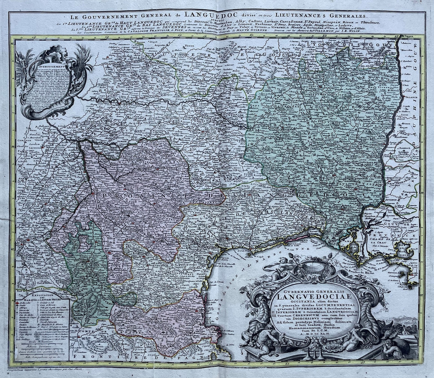 Frankrijk Languedoc France - Homann Heirs - 1742