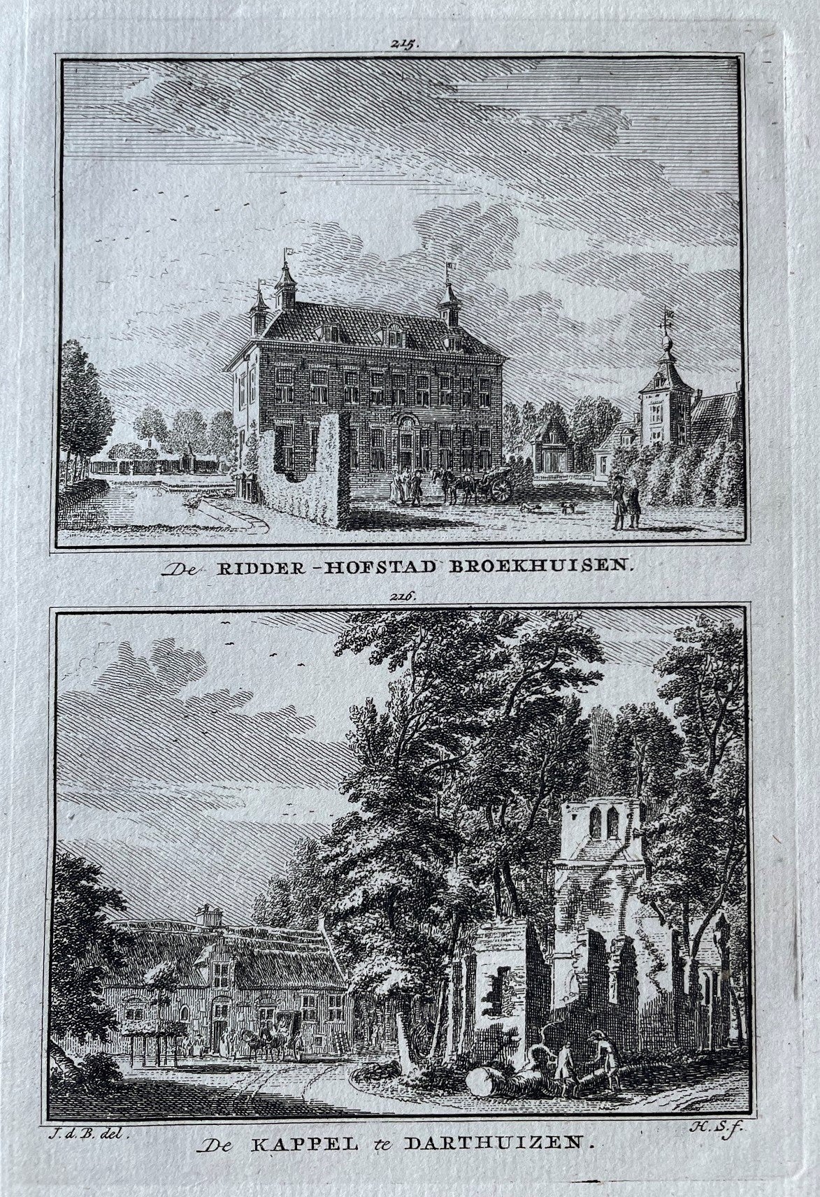 Leersum Broekhuisen / Darthuizen - H Spilman - ca. 1750