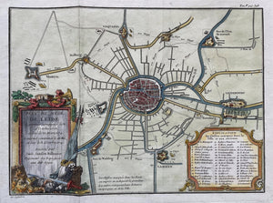 Leiden Plan du siege de Leide - PP Choffard - ca. 1760