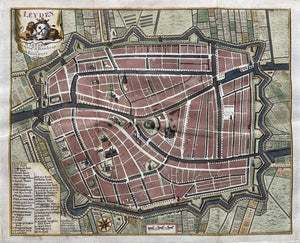 Leiden Stadsplattegrond - F van Mieris - 1763