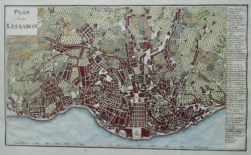 Portugal Lissabon Lisbon Stadsplattegrond - Uitgeverij Geografisch Instituut Weimar - 1806