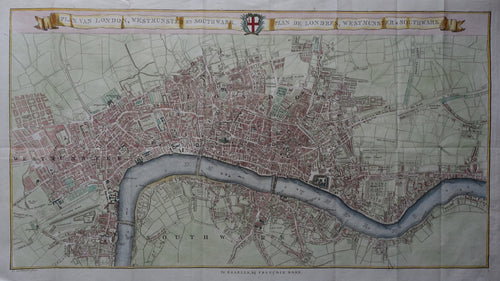 Engeland Londen Stadsplattegrond Plan of London England - F Bohn - ca. 1790