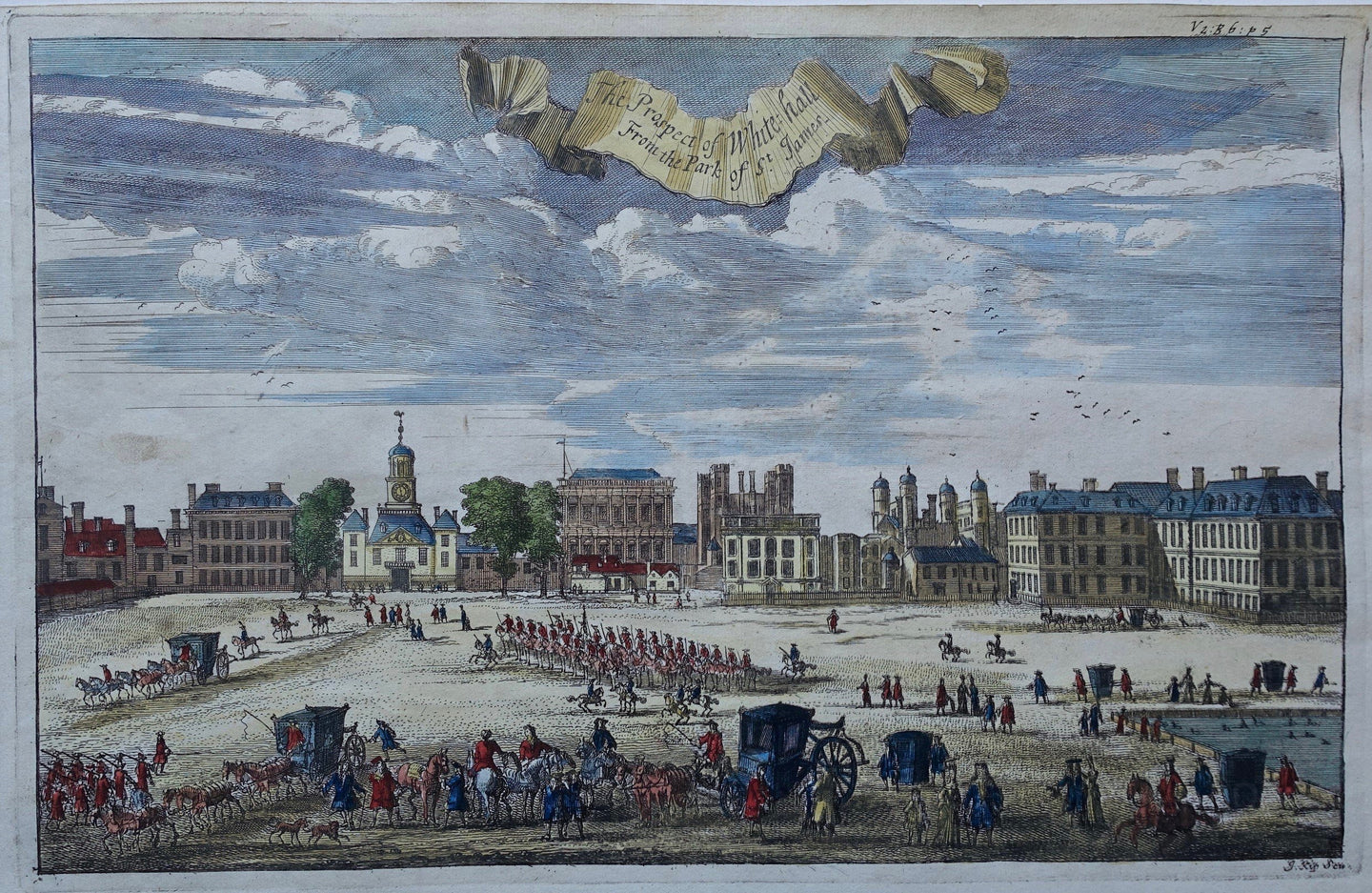 Britse Eilanden Londen Whitehall British Isles London - J Kip - 1720