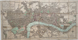 Engeland Londen Stadsplattegrond British Isles Plan of London - Edward Mogg - 1812